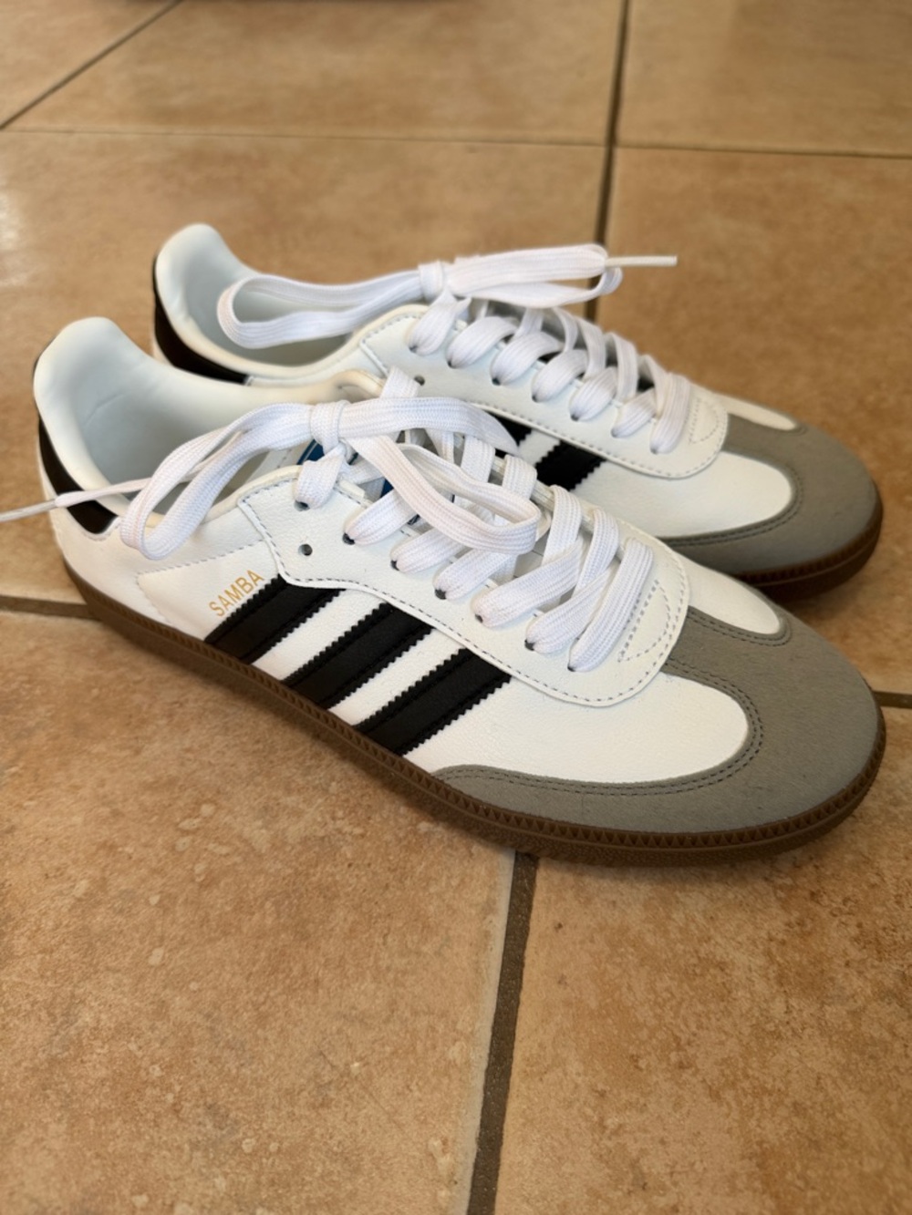 adidas vegan Samba Sneakers in White, Black & Gray NWOT
